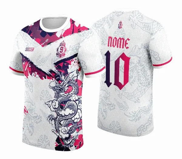 Camiseta unissex preta com logo no peito e estampa grande nas costas sobre o tema Interclasse Dragão 2025, ideal para eventos escolares e esportivos.