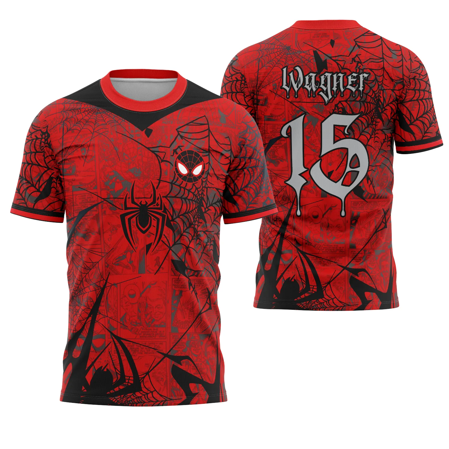 Camiseta unissex preta com logo no peito e estampa grande nas costas inspirada no Homem-Aranha Spider-Man 2025, ideal para fãs que querem estilo e conforto no dia a dia.