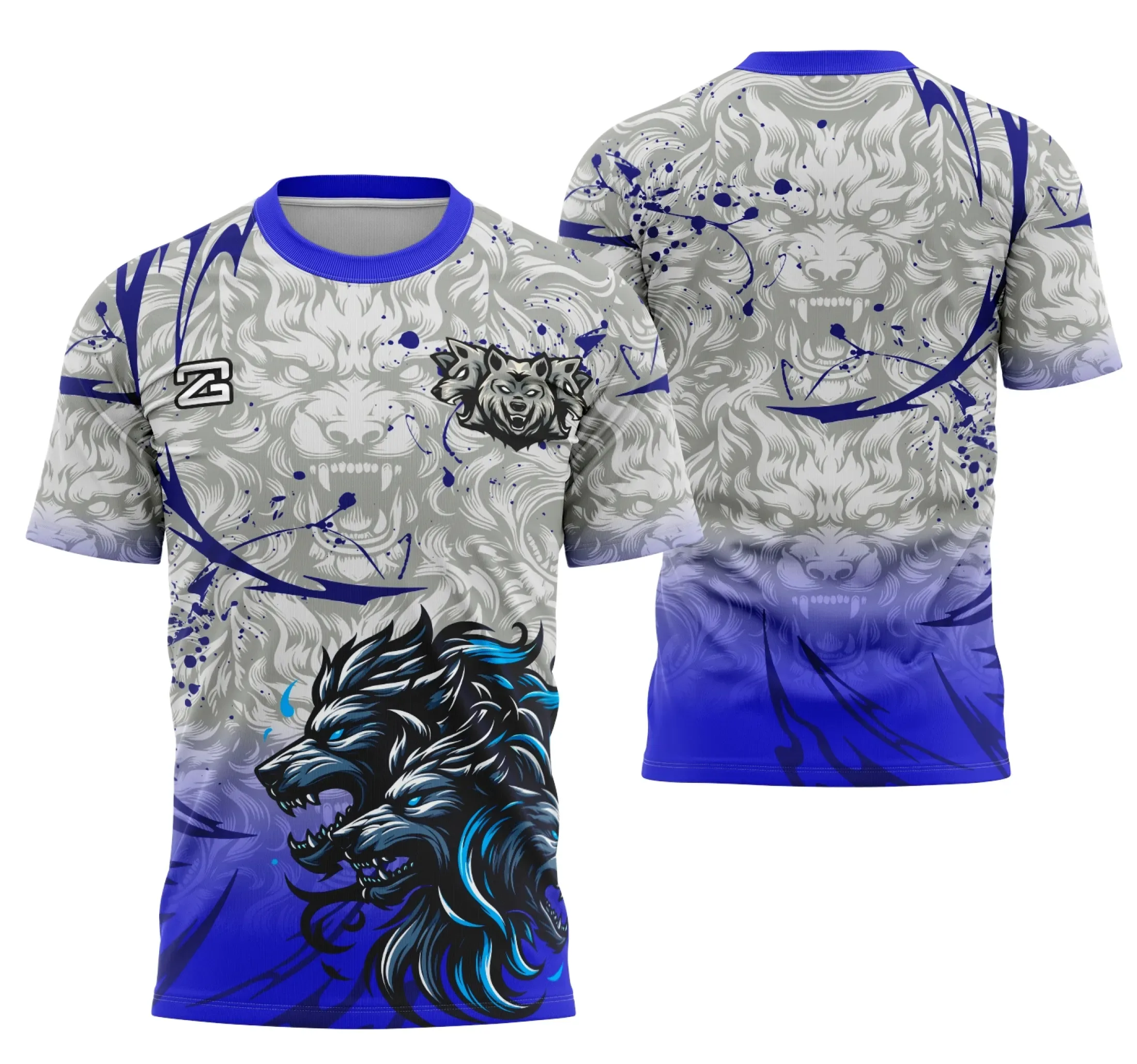 Camiseta unissex preta com logo no peito e estampa grande nas costas, tema Cerbero Interclasse, design impactante e moderno para quem busca estilo único e marcante.