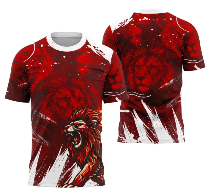 Camiseta unissex preta com logo no peito e estampa grande nas costas mostrando tema Leon Interclasse 2025, ideal para eventos escolares e grupos.