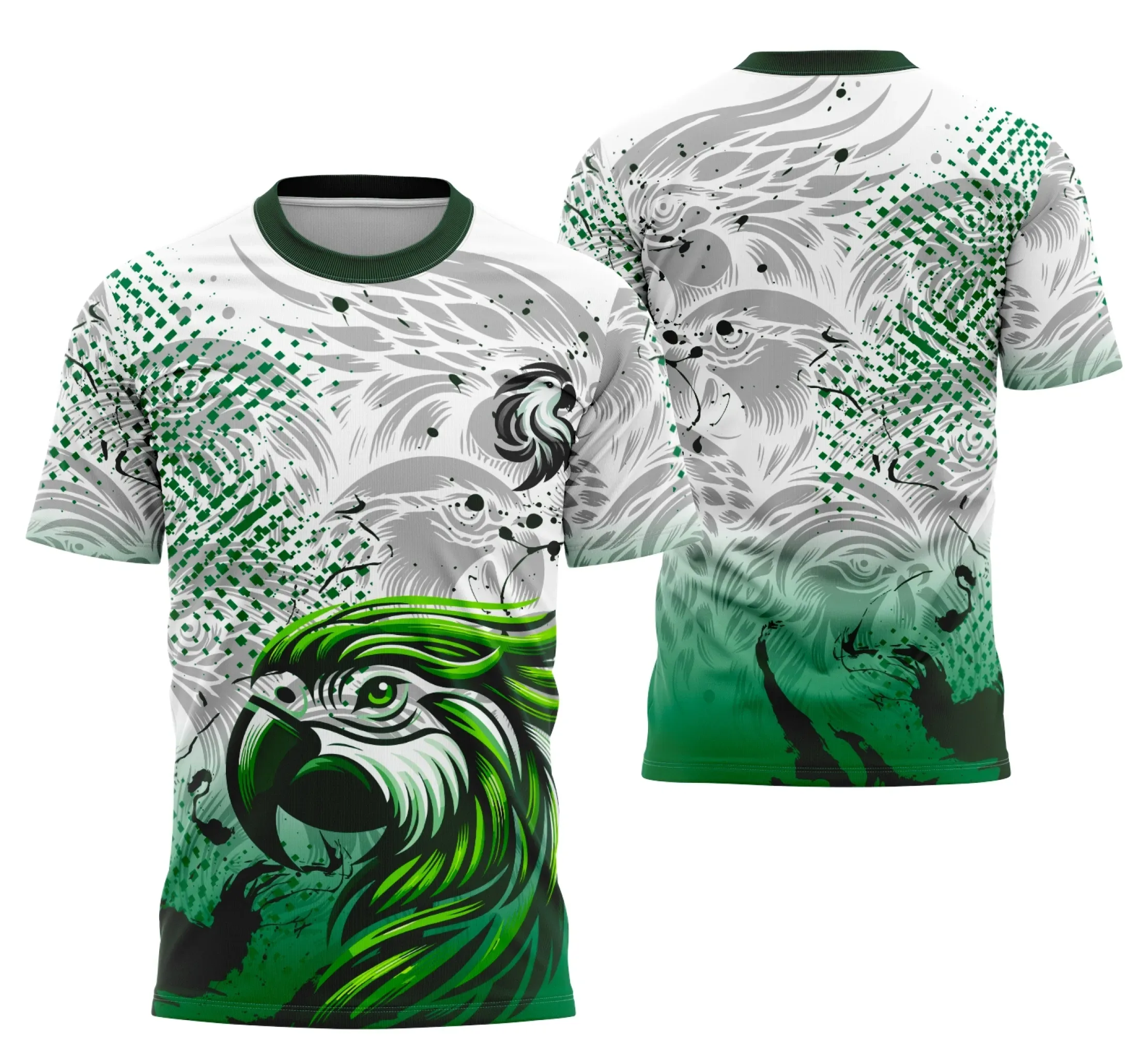 Imagem de camiseta preta unissex com logo no peito e estampa grande nas costas com tema Loro Interclasse, ideal para quem busca estilo moderno e marcante.