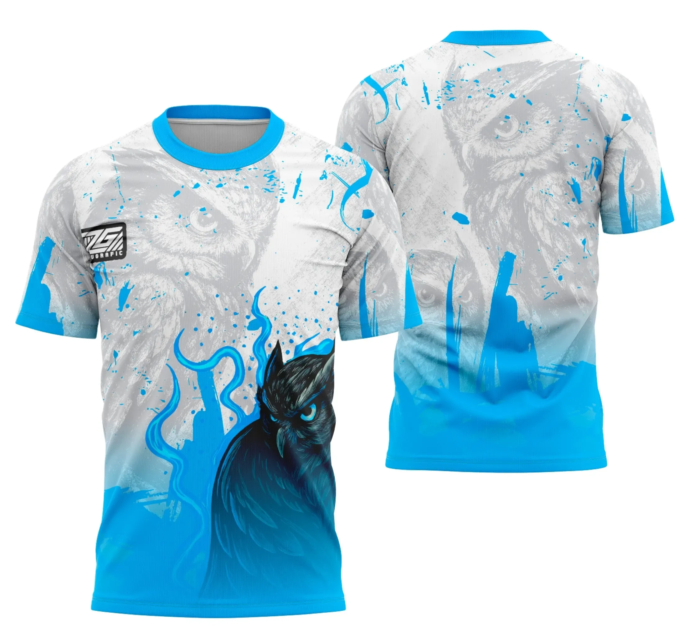 Camiseta unissex preta com logo no peito e estampa grande nas costas tema Buhoo Interclasse 2025, design moderno ideal para eventos escolares.