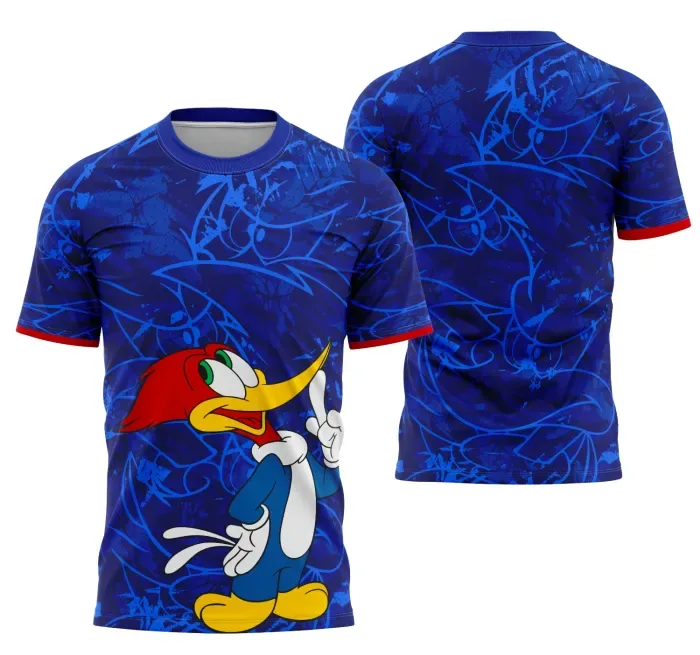 Camiseta unissex preta com logo no peito e estampa grande nas costas do Pássaro Louco Interclasse 2026, ideal para eventos e uso casual.